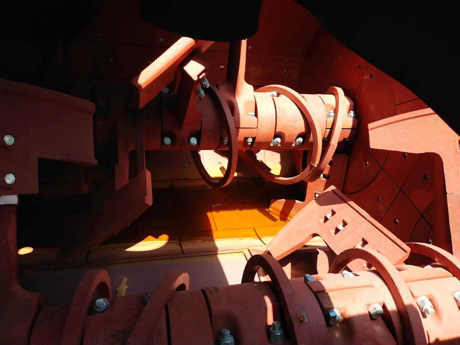 Twin-shaft mixer interior showcasing Attanayake Enterprises plant wear parts